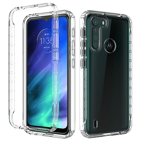 Coque Ultra Fine Transparente Souple Housse Etui 360 Degres Avant et Arriere Degrade pour Motorola Moto One Fusion Clair