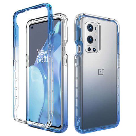 Coque Ultra Fine Transparente Souple Housse Etui 360 Degres Avant et Arriere Degrade pour OnePlus 9 Pro 5G Bleu