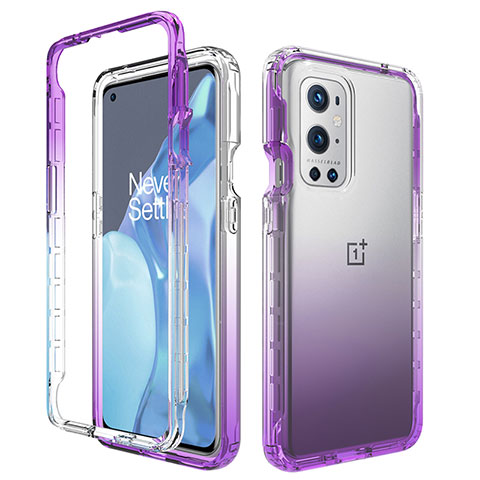 Coque Ultra Fine Transparente Souple Housse Etui 360 Degres Avant et Arriere Degrade pour OnePlus 9 Pro 5G Violet