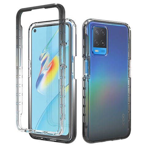 Coque Ultra Fine Transparente Souple Housse Etui 360 Degres Avant et Arriere Degrade pour Oppo A54 4G Noir