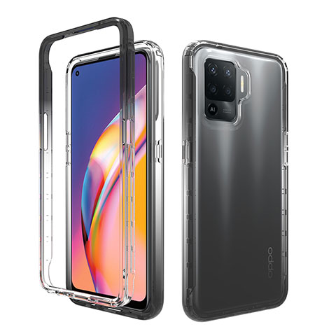 Coque Ultra Fine Transparente Souple Housse Etui 360 Degres Avant et Arriere Degrade pour Oppo A94 4G Noir