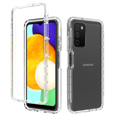 Coque Ultra Fine Transparente Souple Housse Etui 360 Degres Avant et Arriere Degrade pour Samsung Galaxy A03s Clair