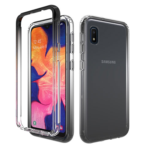 Coque Ultra Fine Transparente Souple Housse Etui 360 Degres Avant et Arriere Degrade pour Samsung Galaxy A10e Gris Fonce