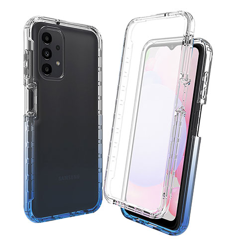 Coque Ultra Fine Transparente Souple Housse Etui 360 Degres Avant et Arriere Degrade pour Samsung Galaxy A13 4G Bleu