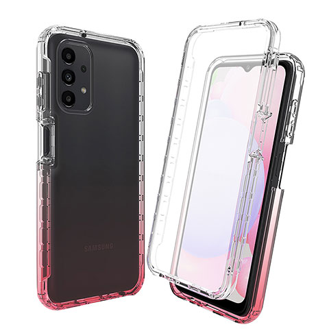 Coque Ultra Fine Transparente Souple Housse Etui 360 Degres Avant et Arriere Degrade pour Samsung Galaxy A13 4G Rouge