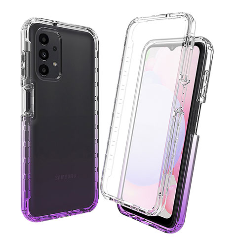 Coque Ultra Fine Transparente Souple Housse Etui 360 Degres Avant et Arriere Degrade pour Samsung Galaxy A13 4G Violet