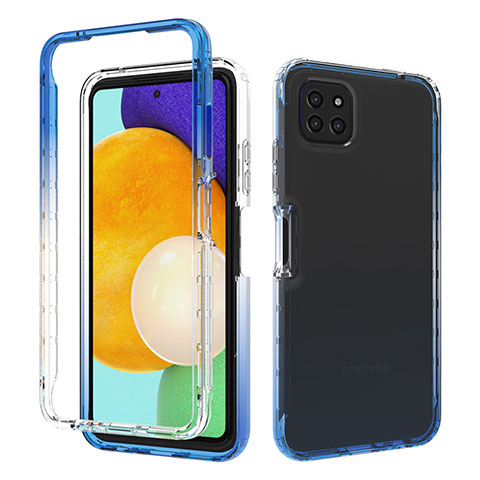 Coque Ultra Fine Transparente Souple Housse Etui 360 Degres Avant et Arriere Degrade pour Samsung Galaxy A22 5G Bleu