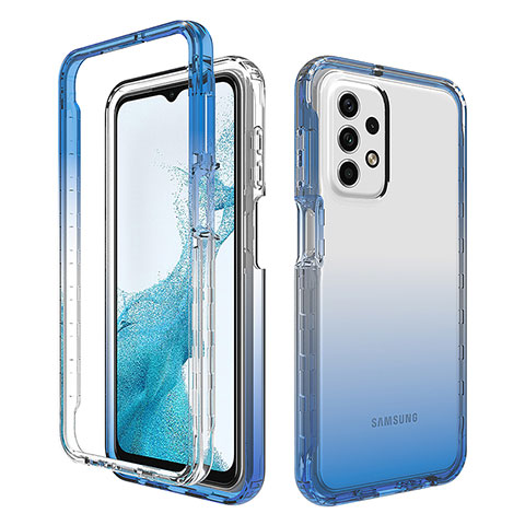 Coque Ultra Fine Transparente Souple Housse Etui 360 Degres Avant et Arriere Degrade pour Samsung Galaxy A23 4G Bleu