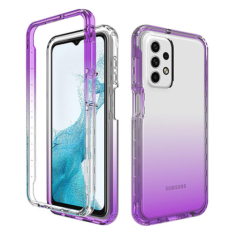 Coque Ultra Fine Transparente Souple Housse Etui 360 Degres Avant et Arriere Degrade pour Samsung Galaxy A23 5G Violet