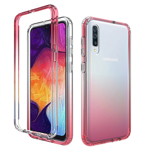 Coque Ultra Fine Transparente Souple Housse Etui 360 Degres Avant et Arriere Degrade pour Samsung Galaxy A30S Rouge