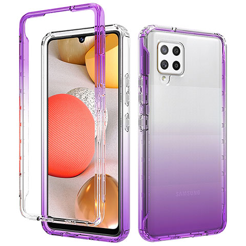 Coque Ultra Fine Transparente Souple Housse Etui 360 Degres Avant et Arriere Degrade pour Samsung Galaxy A42 5G Violet