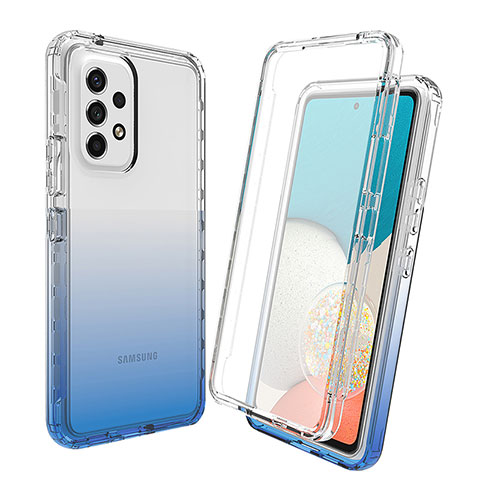 Coque Ultra Fine Transparente Souple Housse Etui 360 Degres Avant et Arriere Degrade pour Samsung Galaxy A53 5G Bleu