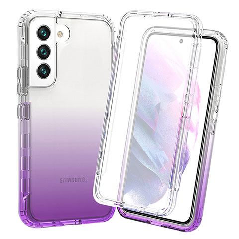 Coque Ultra Fine Transparente Souple Housse Etui 360 Degres Avant et Arriere Degrade pour Samsung Galaxy S21 FE 5G Violet