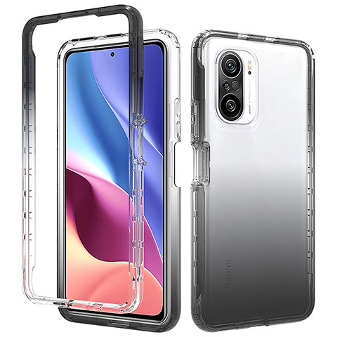 Coque Ultra Fine Transparente Souple Housse Etui 360 Degres Avant et Arriere Degrade pour Xiaomi Mi 11X Pro 5G Gris Fonce