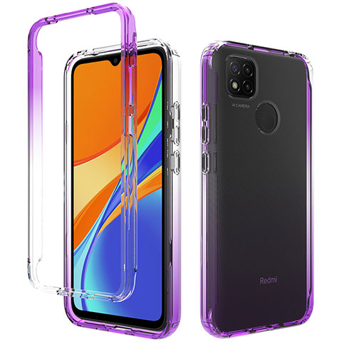 Coque Ultra Fine Transparente Souple Housse Etui 360 Degres Avant et Arriere Degrade pour Xiaomi POCO C3 Violet