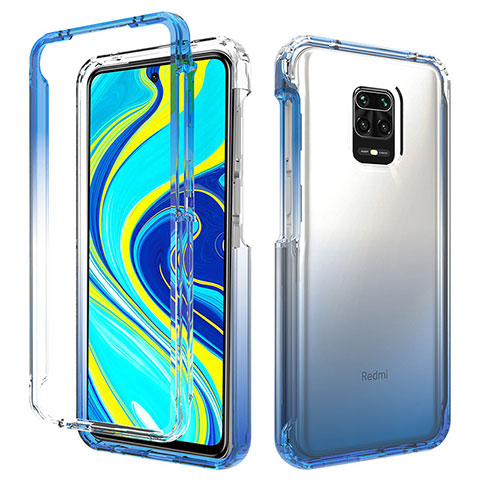 Coque Ultra Fine Transparente Souple Housse Etui 360 Degres Avant et Arriere Degrade pour Xiaomi Poco M2 Pro Bleu