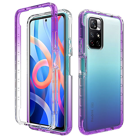 Coque Ultra Fine Transparente Souple Housse Etui 360 Degres Avant et Arriere Degrade pour Xiaomi Poco M4 Pro 5G Violet