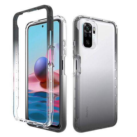 Coque Ultra Fine Transparente Souple Housse Etui 360 Degres Avant et Arriere Degrade pour Xiaomi Poco M5S Gris Fonce