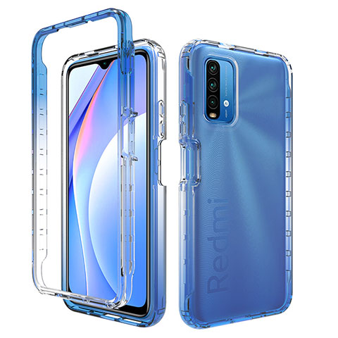 Coque Ultra Fine Transparente Souple Housse Etui 360 Degres Avant et Arriere Degrade pour Xiaomi Redmi 9 Power Bleu