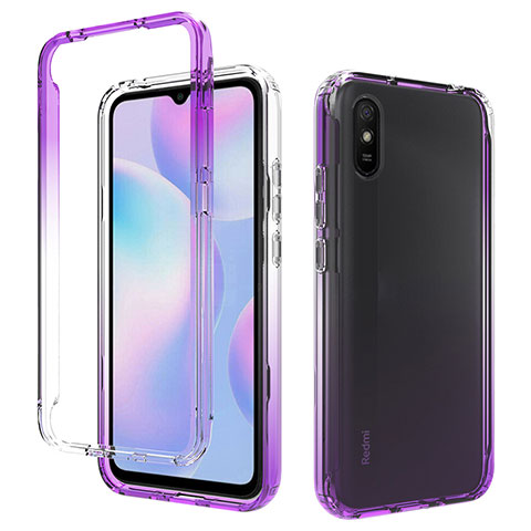 Coque Ultra Fine Transparente Souple Housse Etui 360 Degres Avant et Arriere Degrade pour Xiaomi Redmi 9A Violet