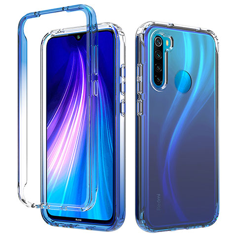 Coque Ultra Fine Transparente Souple Housse Etui 360 Degres Avant et Arriere Degrade pour Xiaomi Redmi Note 8 (2021) Bleu