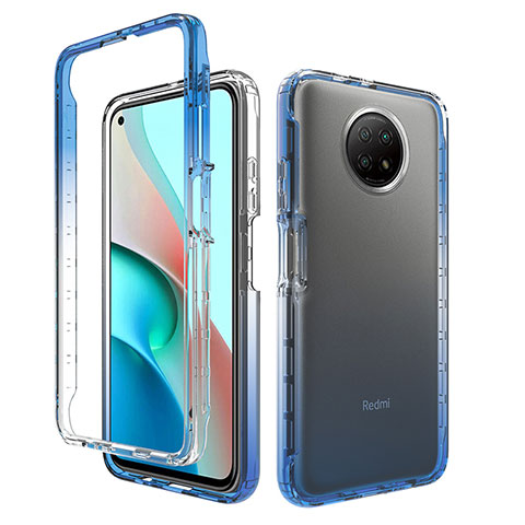 Coque Ultra Fine Transparente Souple Housse Etui 360 Degres Avant et Arriere Degrade pour Xiaomi Redmi Note 9 5G Bleu