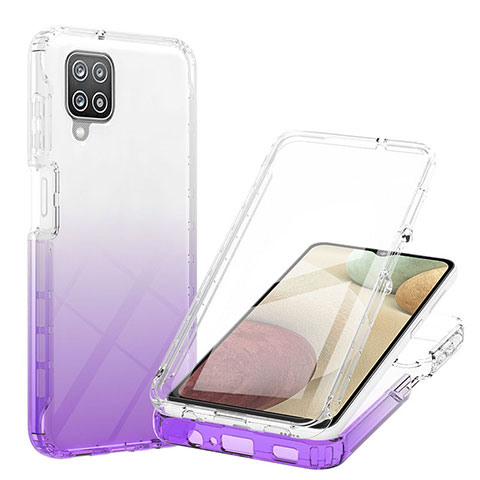 Coque Ultra Fine Transparente Souple Housse Etui 360 Degres Avant et Arriere Degrade YB1 pour Samsung Galaxy A12 5G Violet