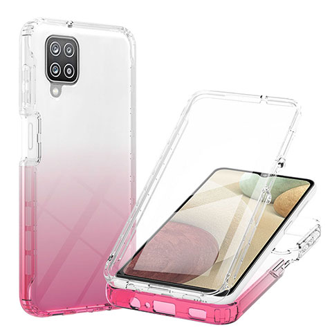 Coque Ultra Fine Transparente Souple Housse Etui 360 Degres Avant et Arriere Degrade YB1 pour Samsung Galaxy A12 Nacho Rose