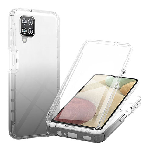 Coque Ultra Fine Transparente Souple Housse Etui 360 Degres Avant et Arriere Degrade YB1 pour Samsung Galaxy A12 Noir