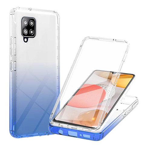 Coque Ultra Fine Transparente Souple Housse Etui 360 Degres Avant et Arriere Degrade YB1 pour Samsung Galaxy A42 5G Bleu