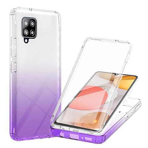 Coque Ultra Fine Transparente Souple Housse Etui 360 Degres Avant et Arriere Degrade YB1 pour Samsung Galaxy A42 5G Violet