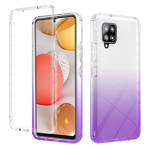 Coque Ultra Fine Transparente Souple Housse Etui 360 Degres Avant et Arriere Degrade YB2 pour Samsung Galaxy A42 5G Violet