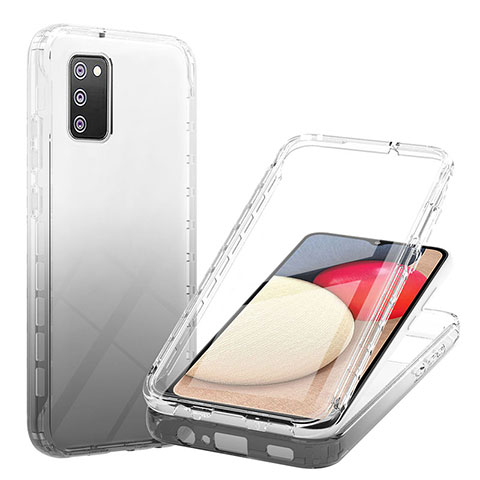 Coque Ultra Fine Transparente Souple Housse Etui 360 Degres Avant et Arriere Degrade ZJ1 pour Samsung Galaxy A03s Noir