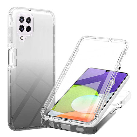 Coque Ultra Fine Transparente Souple Housse Etui 360 Degres Avant et Arriere Degrade ZJ1 pour Samsung Galaxy A22 4G Noir