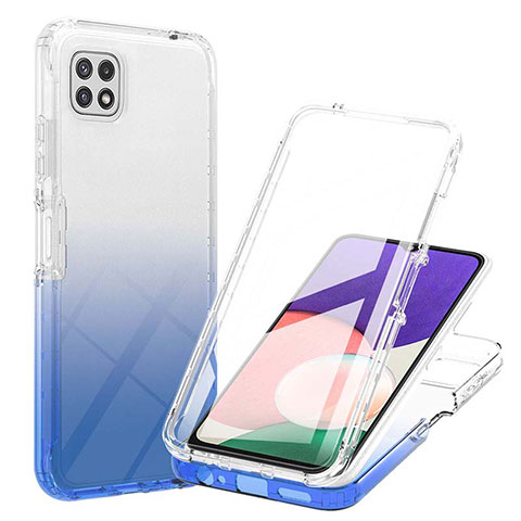 Coque Ultra Fine Transparente Souple Housse Etui 360 Degres Avant et Arriere Degrade ZJ1 pour Samsung Galaxy A22s 5G Bleu