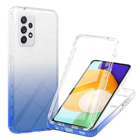 Coque Ultra Fine Transparente Souple Housse Etui 360 Degres Avant et Arriere Degrade ZJ1 pour Samsung Galaxy A52 4G Bleu