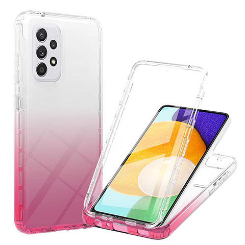 Coque Ultra Fine Transparente Souple Housse Etui 360 Degres Avant et Arriere Degrade ZJ1 pour Samsung Galaxy A52s 5G Rose