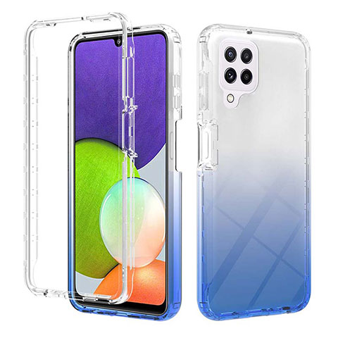 Coque Ultra Fine Transparente Souple Housse Etui 360 Degres Avant et Arriere Degrade ZJ2 pour Samsung Galaxy A22 4G Bleu