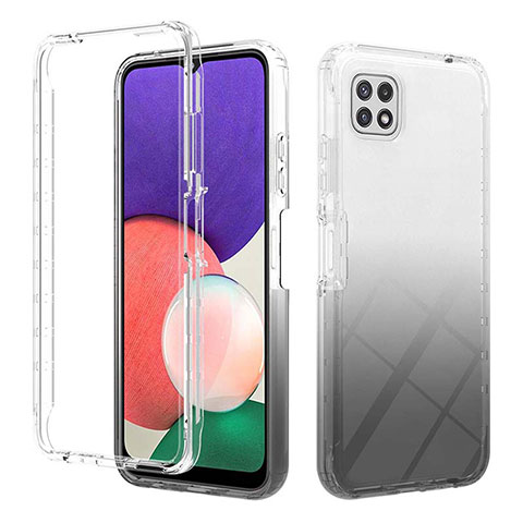 Coque Ultra Fine Transparente Souple Housse Etui 360 Degres Avant et Arriere Degrade ZJ2 pour Samsung Galaxy A22 5G Noir