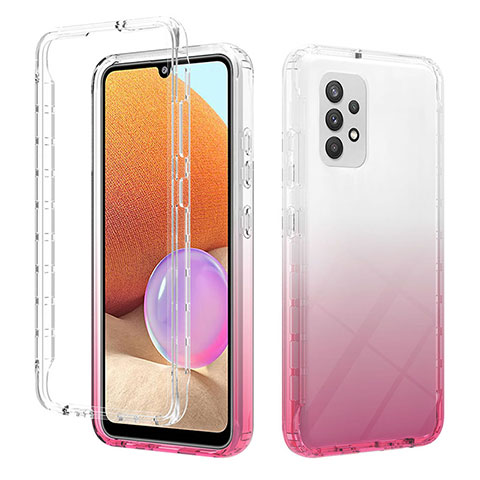 Coque Ultra Fine Transparente Souple Housse Etui 360 Degres Avant et Arriere Degrade ZJ2 pour Samsung Galaxy M32 5G Rose