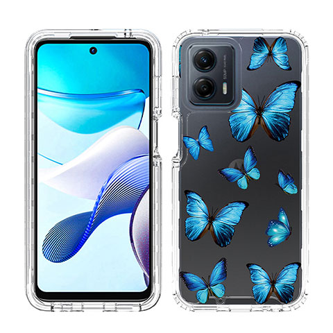 Coque Ultra Fine Transparente Souple Housse Etui 360 Degres Avant et Arriere JX1 pour Motorola Moto G 5G (2023) Bleu