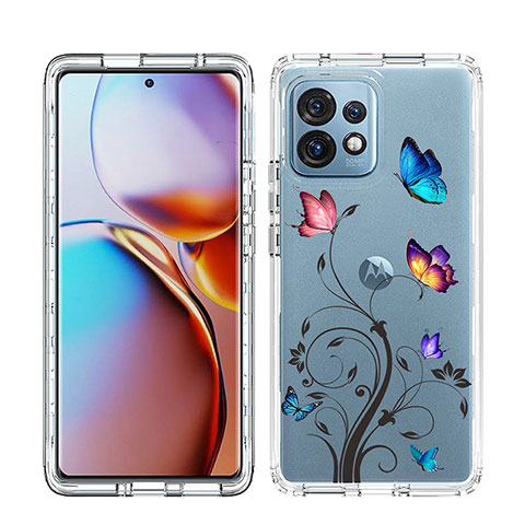 Coque Ultra Fine Transparente Souple Housse Etui 360 Degres Avant et Arriere JX1 pour Motorola Moto X40 5G Bleu Ciel