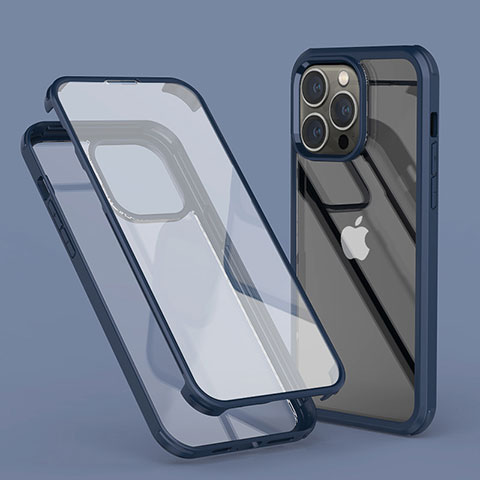 Coque Ultra Fine Transparente Souple Housse Etui 360 Degres Avant et Arriere LK1 pour Apple iPhone 13 Pro Max Bleu