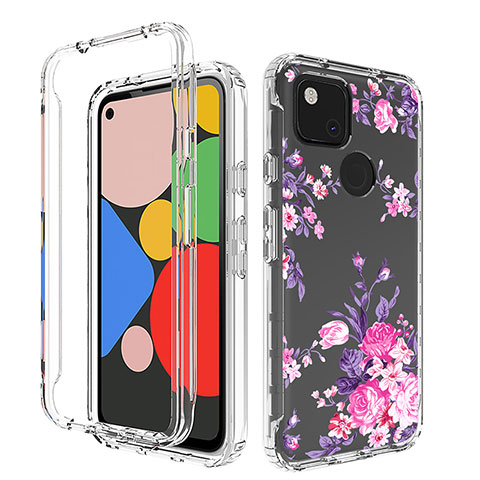 Coque Ultra Fine Transparente Souple Housse Etui 360 Degres Avant et Arriere pour Google Pixel 4a Rose