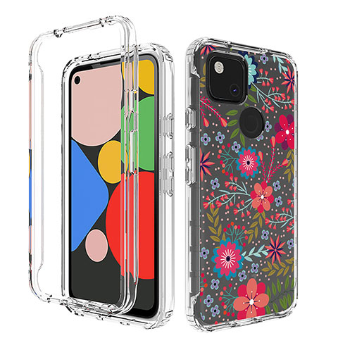 Coque Ultra Fine Transparente Souple Housse Etui 360 Degres Avant et Arriere pour Google Pixel 4a Rouge