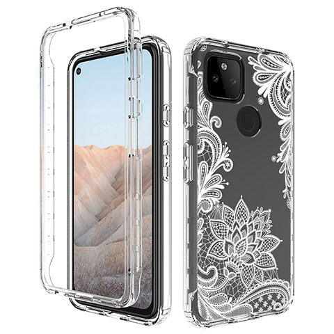 Coque Ultra Fine Transparente Souple Housse Etui 360 Degres Avant et Arriere pour Google Pixel 5a 5G Blanc