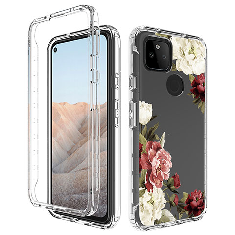 Coque Ultra Fine Transparente Souple Housse Etui 360 Degres Avant et Arriere pour Google Pixel 5a 5G Marron