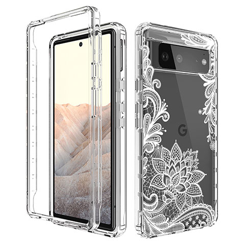 Coque Ultra Fine Transparente Souple Housse Etui 360 Degres Avant et Arriere pour Google Pixel 6 5G Blanc