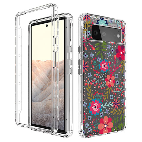 Coque Ultra Fine Transparente Souple Housse Etui 360 Degres Avant et Arriere pour Google Pixel 6 5G Rouge