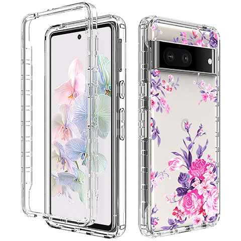 Coque Ultra Fine Transparente Souple Housse Etui 360 Degres Avant et Arriere pour Google Pixel 7 5G Rose